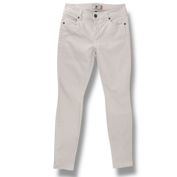 Cabi Jeans Skinny White Denim Pants Women’s Size 4 #6073 Stretch Mid Rise - Picture 1 of 5
